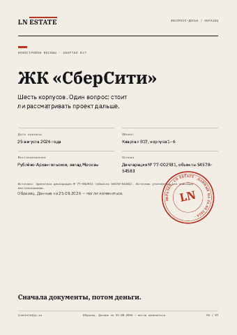 Страница 1 образца экспресс-досье В17